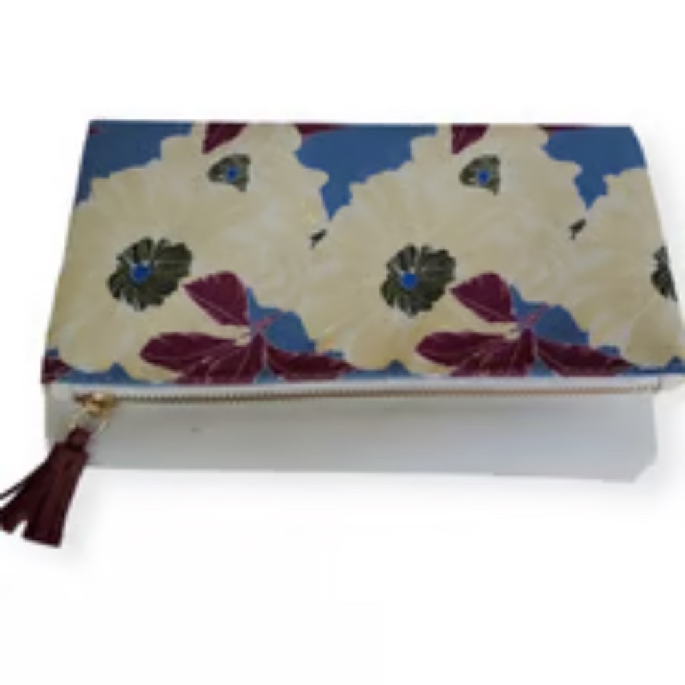 Rachel Pally White Label reversible faux leather clutch with tassel